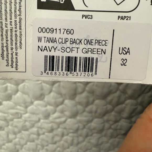 Arena Tania Clip Back One Piece Swimsuit Navy Blue Green Size‎ 6 - Picture 10 of 12